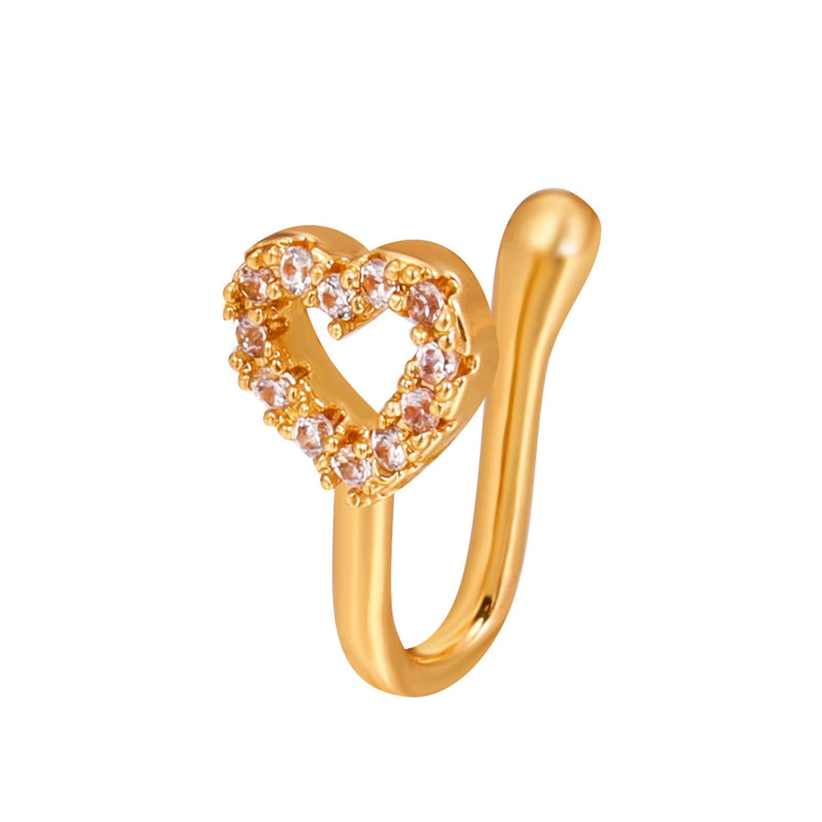 Anillo Nasal Falso En Forma De U Con Forma De U Y Forma De Mariposa Con Diamantes - Venta Internacional.