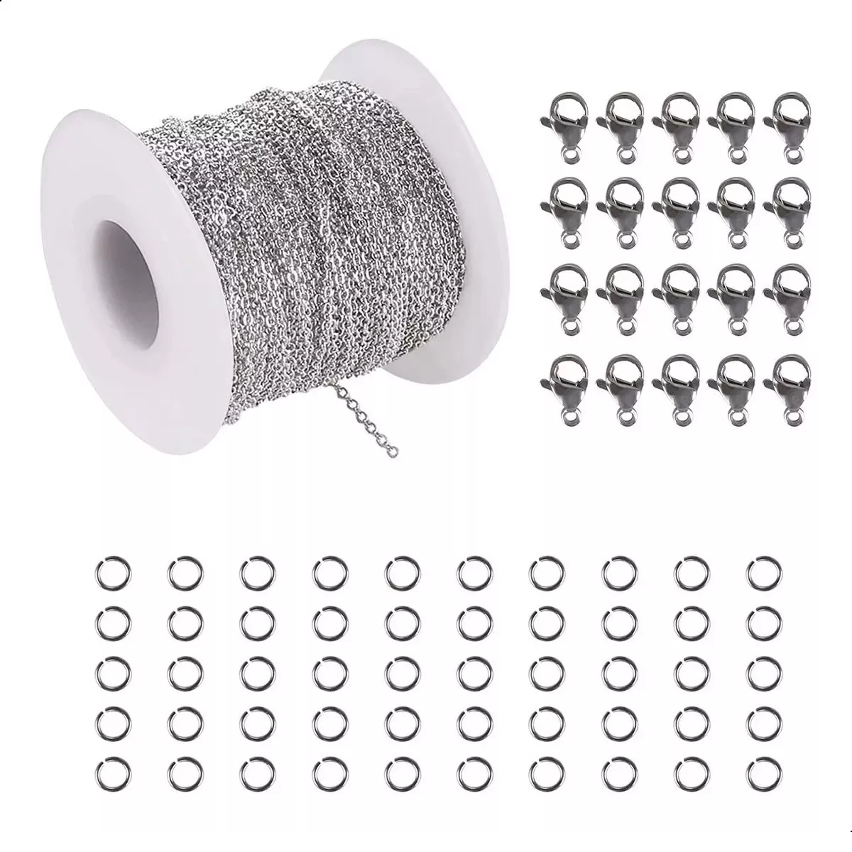 Foto 2 pulgar | Materiales para Joyeria Cadena de Acero Inoxidable 2mm x 10m Eo Safe Imports Esi-17443 Plateado