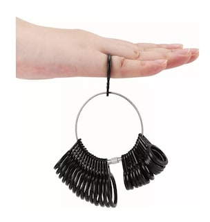 Foto 5 | Juego De Medidor De Anillos Y Anillero De Plástico, 3 Piezas Negro