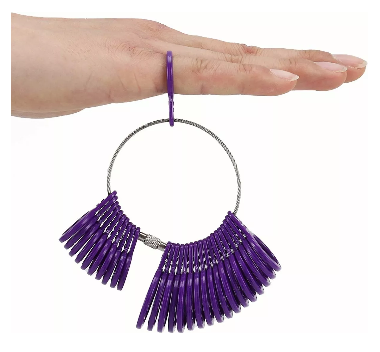 Foto 6 pulgar | Juego De Medidor De Anillos Y Anillero De Plástico, 3 Piezas Violeta