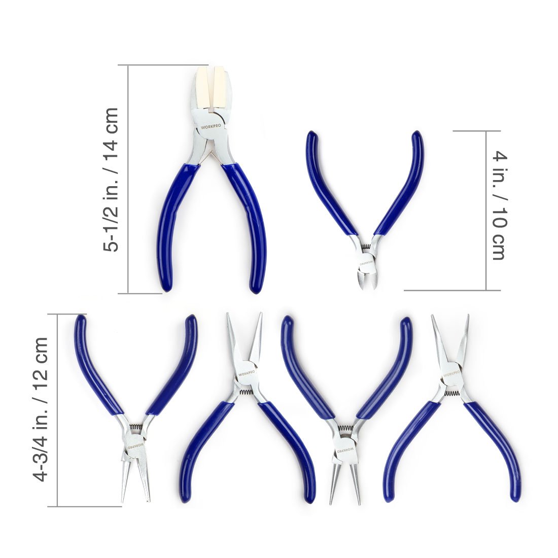 Foto 4 pulgar | Juego De Alicates Para Joyería Workpro De 7 Piezas Con Funda De Transporte, Color Azul - Venta Internacional.