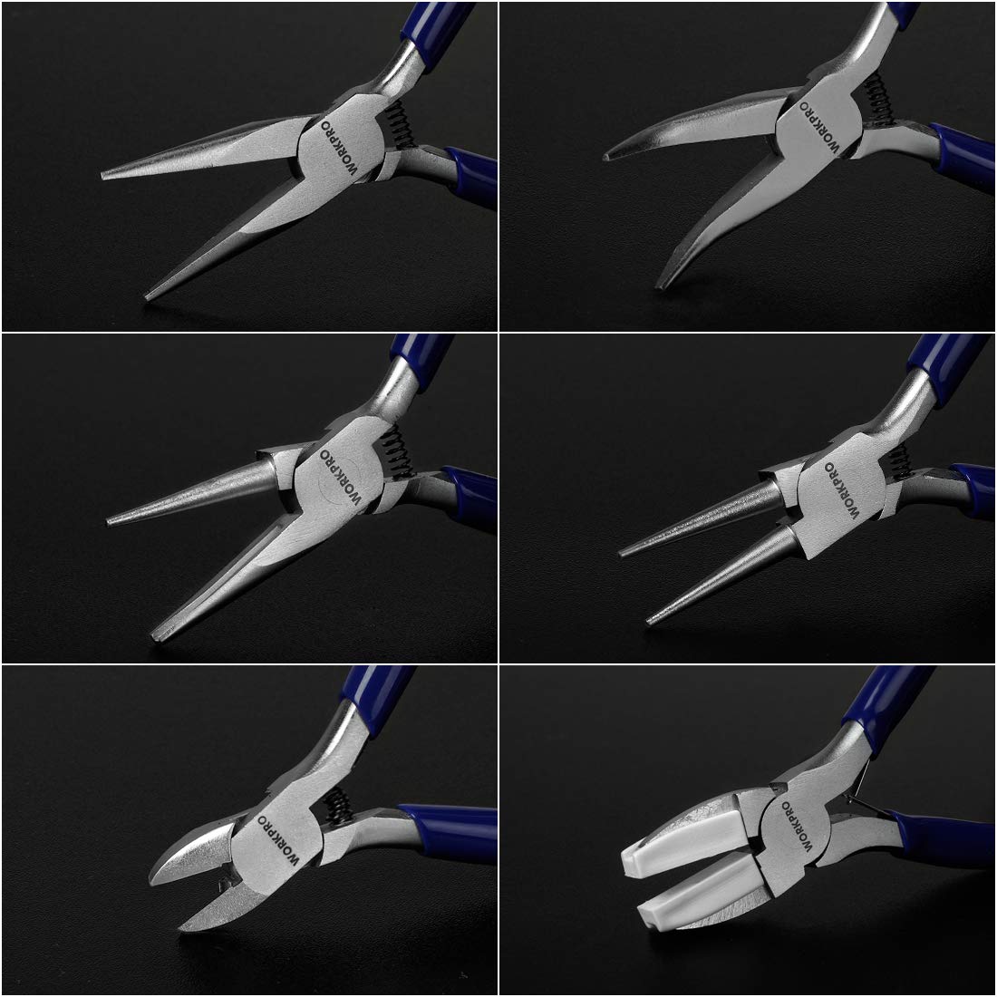 Foto 5 pulgar | Juego De Alicates Para Joyería Workpro De 7 Piezas Con Funda De Transporte, Color Azul - Venta Internacional.