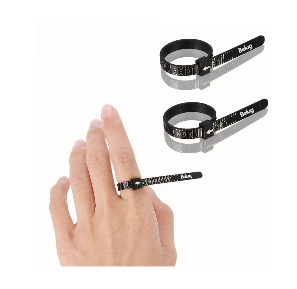 Foto 3 pulgar | Juego De Medidor De Anillos Y Anillero De Plástico, 3 Piezas Negro Belug