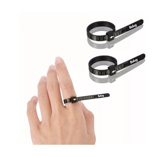Foto 2 | Juego De Medidor De Anillos Y Anillero De Plástico, 3 Piezas Negro Belug