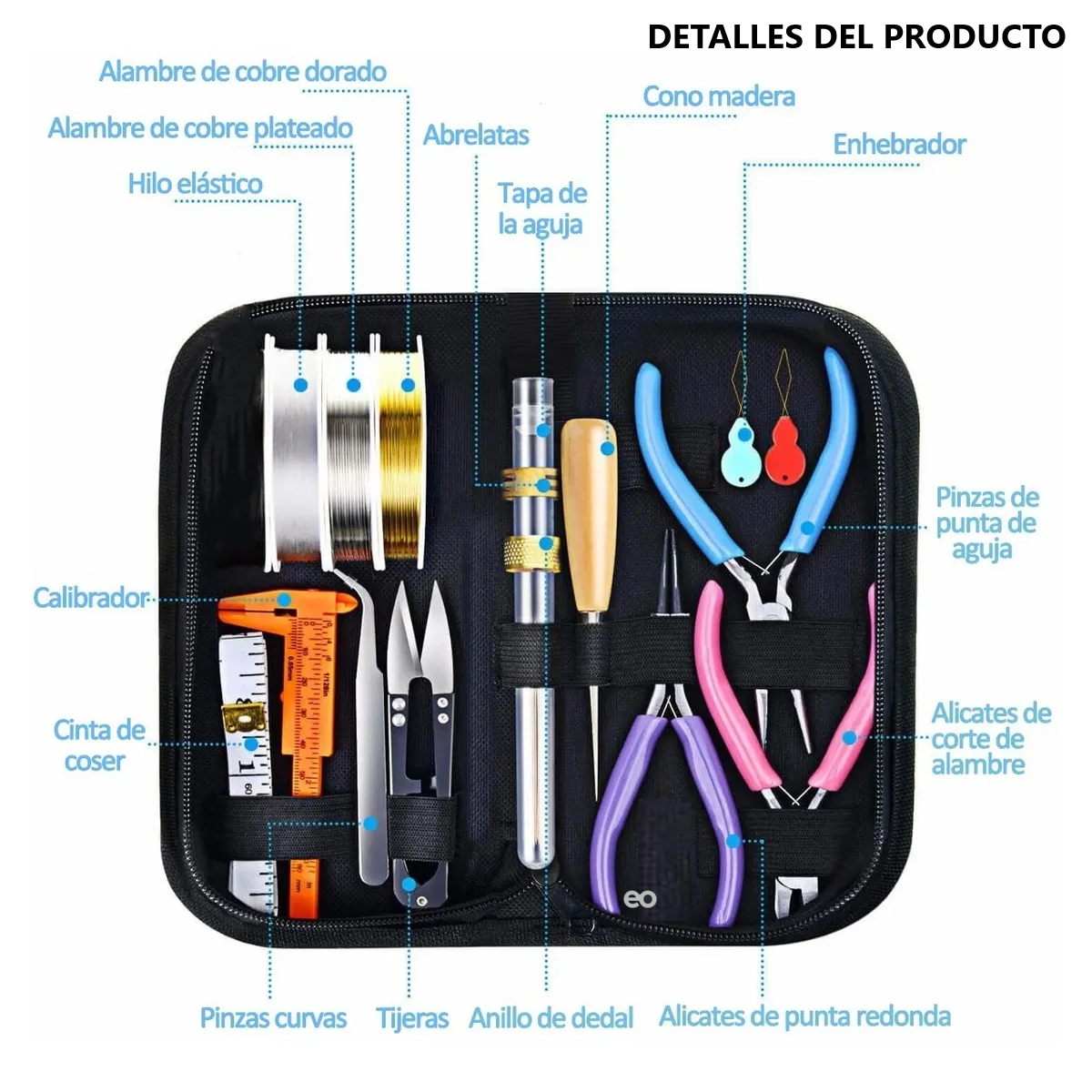 Foto 4 pulgar | Kit Bisutería Material Para Hacer Joyería Y Herramientas Eo Safe Imports Esi-18731 Multicolor