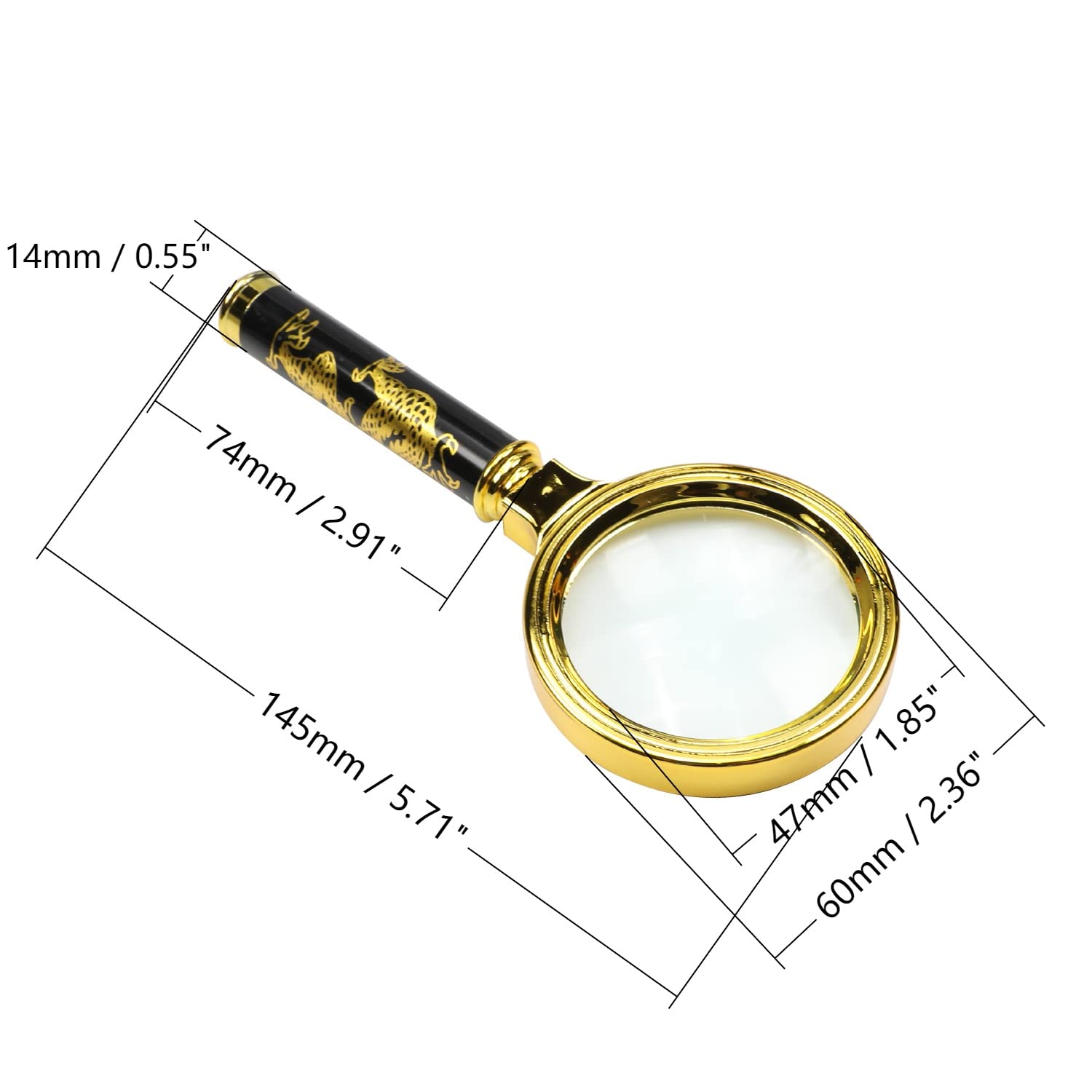 Foto 2 | Lupa Portátil Othmro 10x Con Mango De Metal De 65 Mm - Venta Internacional.