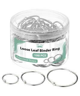Foto 1 | Binder Ring Mr. Pen Loose Leaf, Paquete De 100 Unidades, 3 Tamaños, Plata - Venta Internacional.