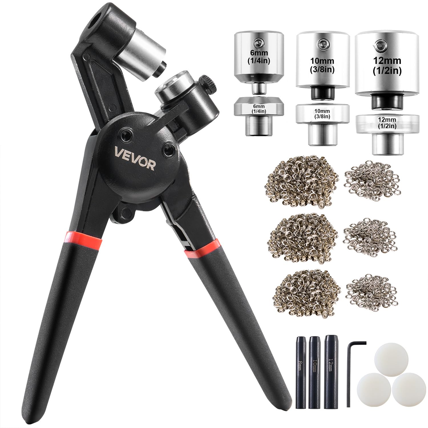 Kit De Herramientas Con Ojales Vevor  900 Piezas  Con Alicates De Prensa Manual Y Punzón - Venta Internacional.
