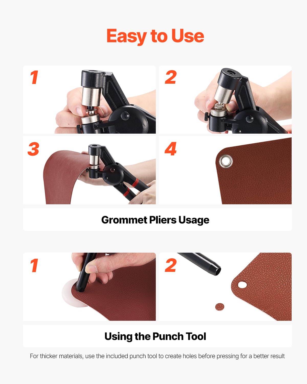Foto 6 pulgar | Kit De Herramientas Con Ojales Vevor  900 Piezas  Con Alicates De Prensa Manual Y Punzón - Venta Internacional.