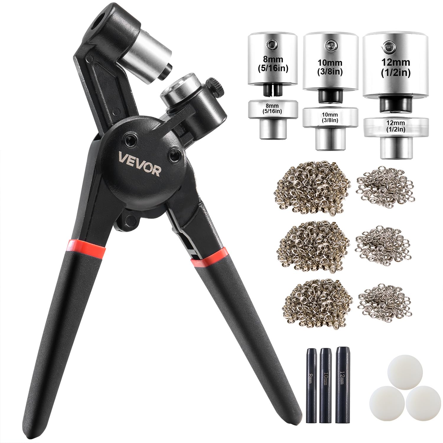 Kit De Herramientas Con Ojales Vevor  900 Piezas  Con Alicates De Prensa Manual Y Punzón - Venta Internacional.