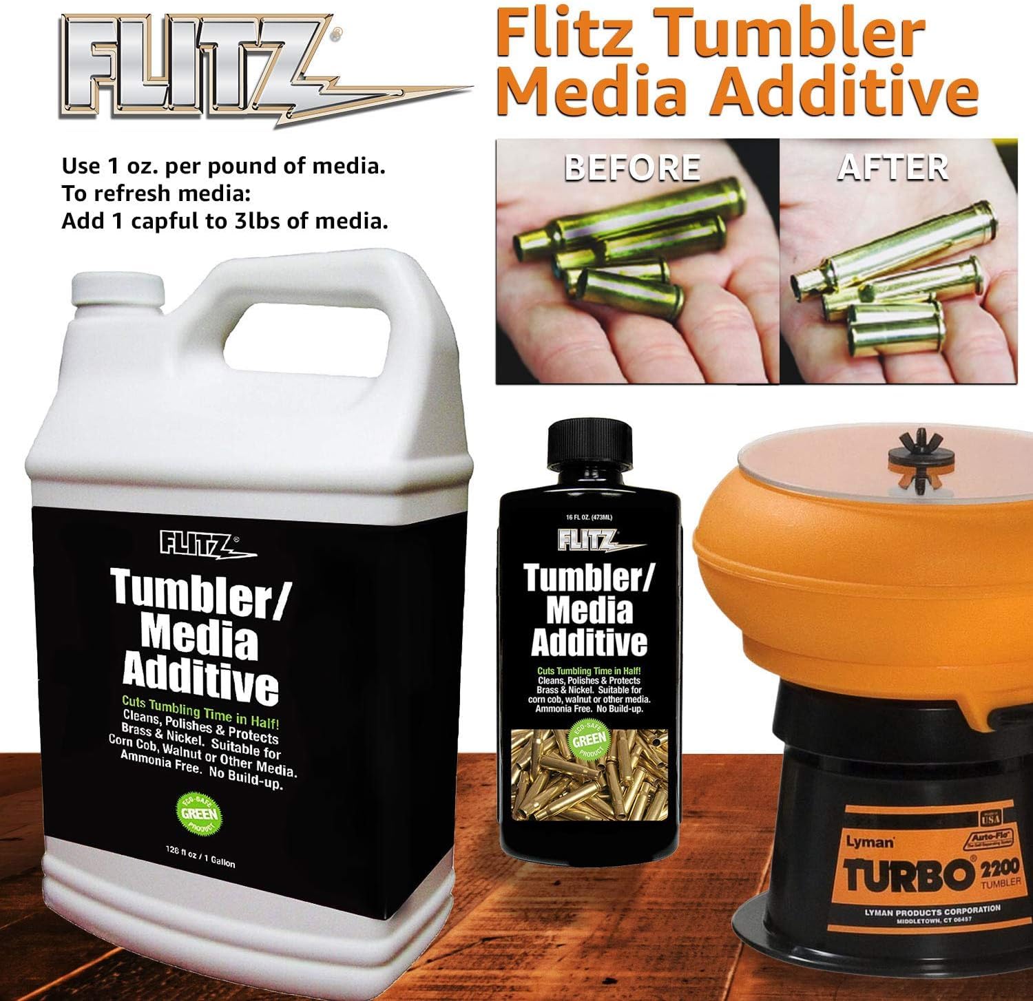 Foto 5 pulgar | Limpiador De Latón Tumbler Media Additive Flitz  Botella De 473 Ml - Venta Internacional.