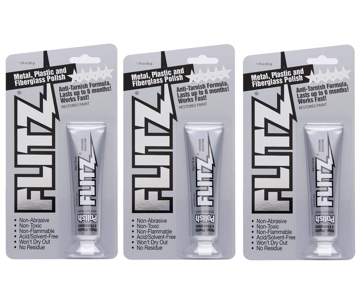 Pasta Para Pulir Metales Flitz  Multiusos  Tubo De 50 Ml  Paquete De 3 - Venta Internacional.