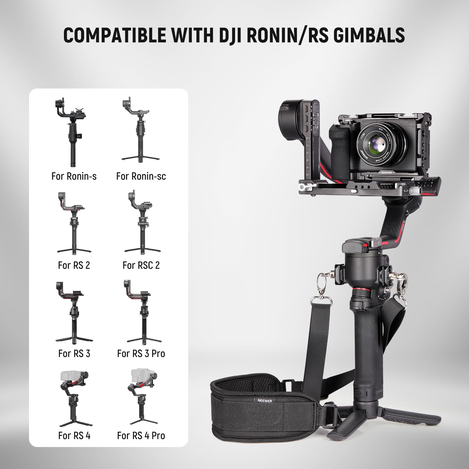 Foto 2 | Correa De Cuello Neewer Rs4 Rs3 Con Rieles Nato Para Dji Gimbal - Venta Internacional.
