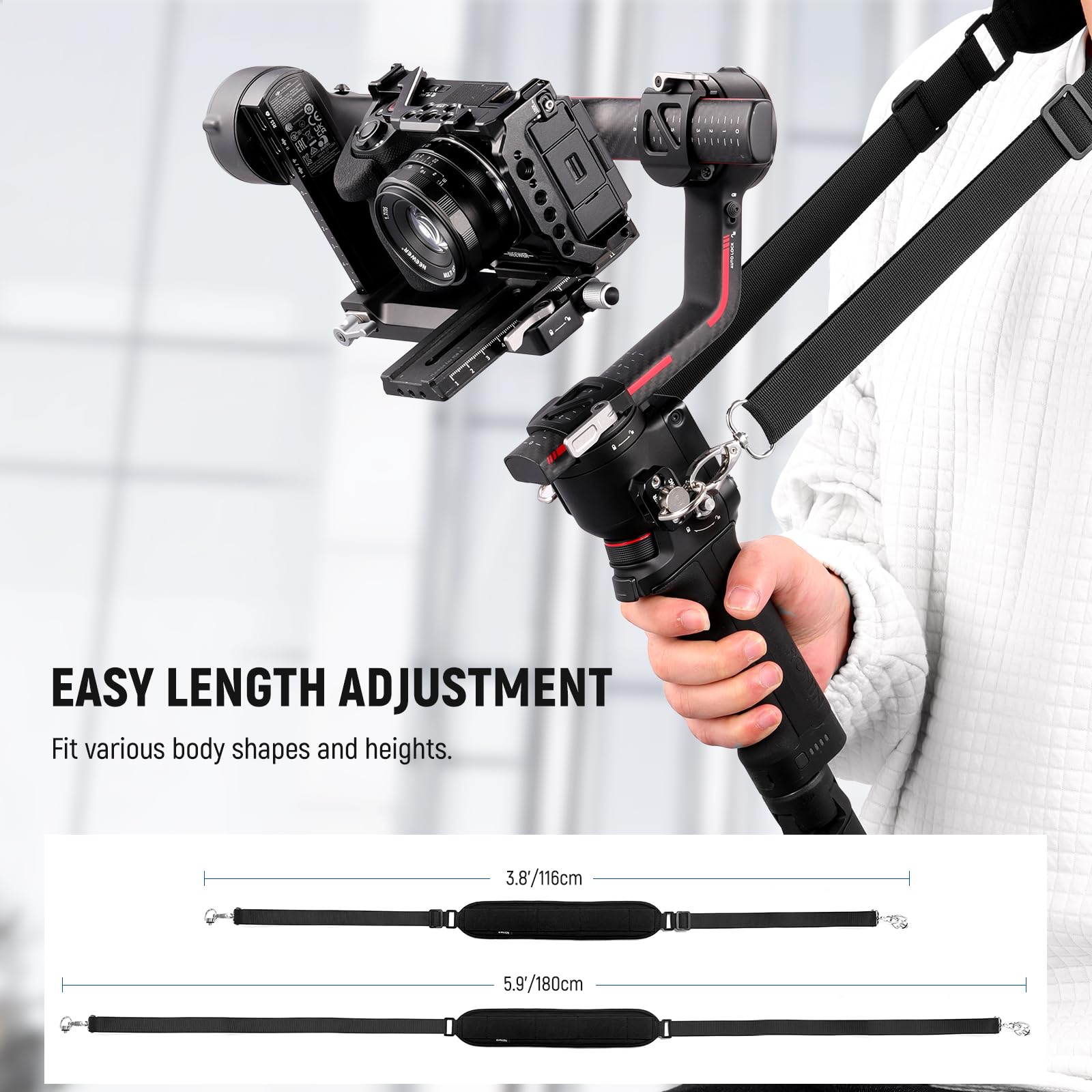 Foto 6 pulgar | Correa De Cuello Neewer Rs4 Rs3 Con Rieles Nato Para Dji Gimbal - Venta Internacional.