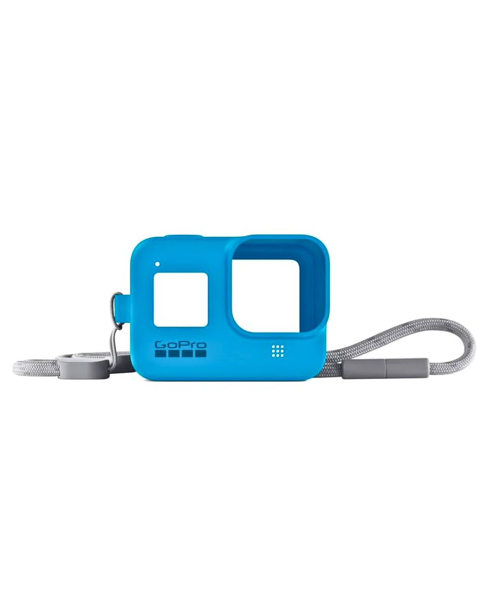 Funda de silicón para GoPro Hero 8 AJSST-003 color azul con correa