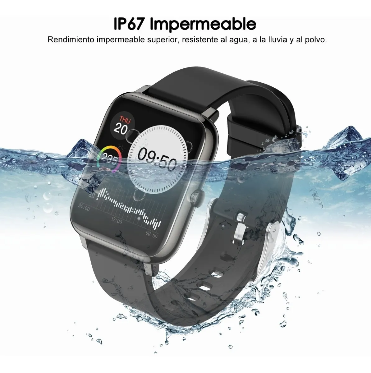 Foto 4 pulgar | Reloj Inteligente Malubero Deportivo Bluetooth Impermeable  Negro