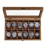 Watch Box Songmics Organizador De Madera De Nogal Rústico Con 12 Ranuras - Venta Internacional.