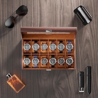 Foto 4 | Caja Organizadora Procase De 12 Ranuras De Piel Sintética Para Hombre, Color Marrón - Venta Internacional.