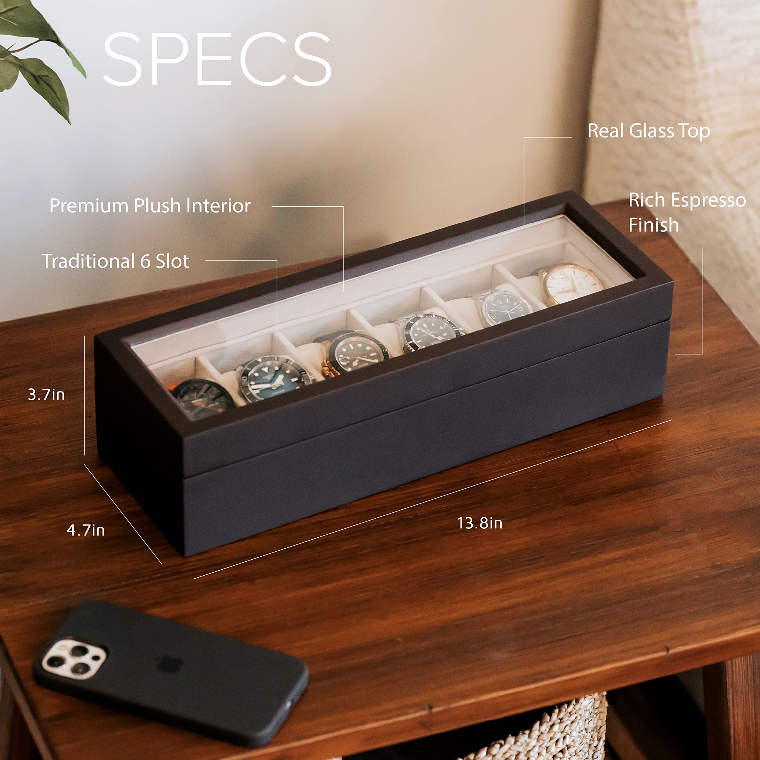 Foto 4 pulgar | Caja Organizadora Para Relojes Elegance - Venta Internacional