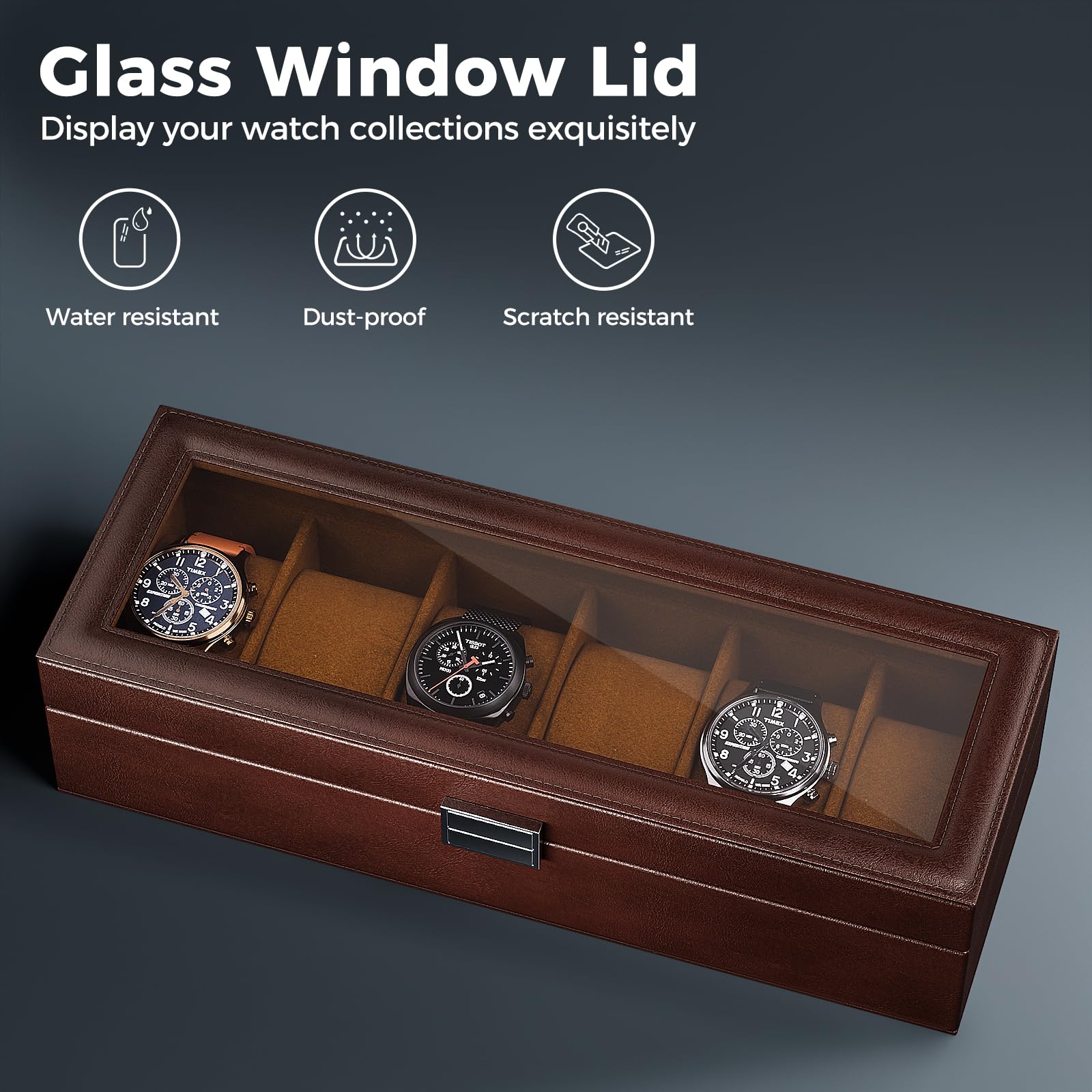 Foto 4 pulgar | Estuche Procase Marrón para Relojes-Venta Internacional
