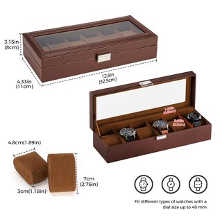 Foto 5 | Estuche Procase Marrón para Relojes-Venta Internacional