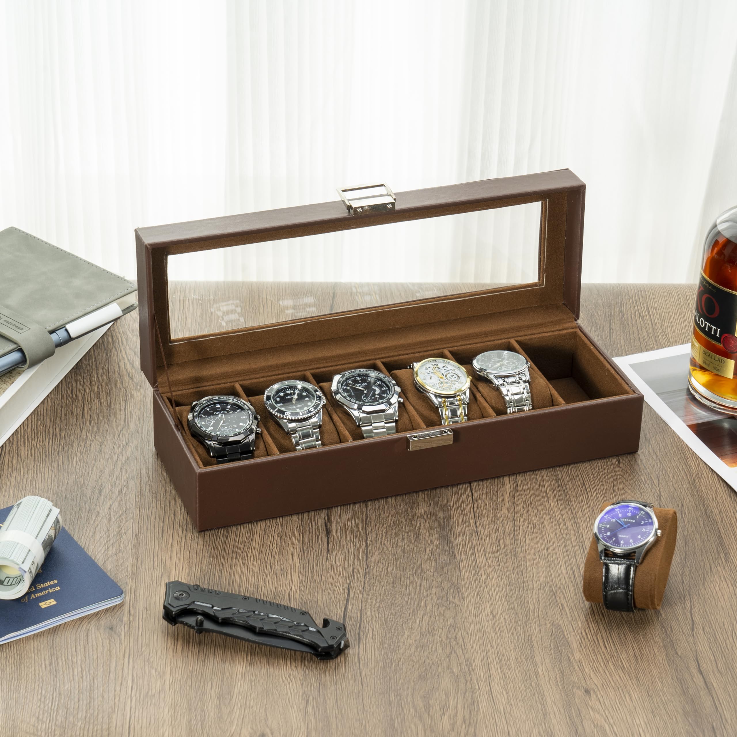 Foto 6 | Estuche Procase Marrón para Relojes-Venta Internacional