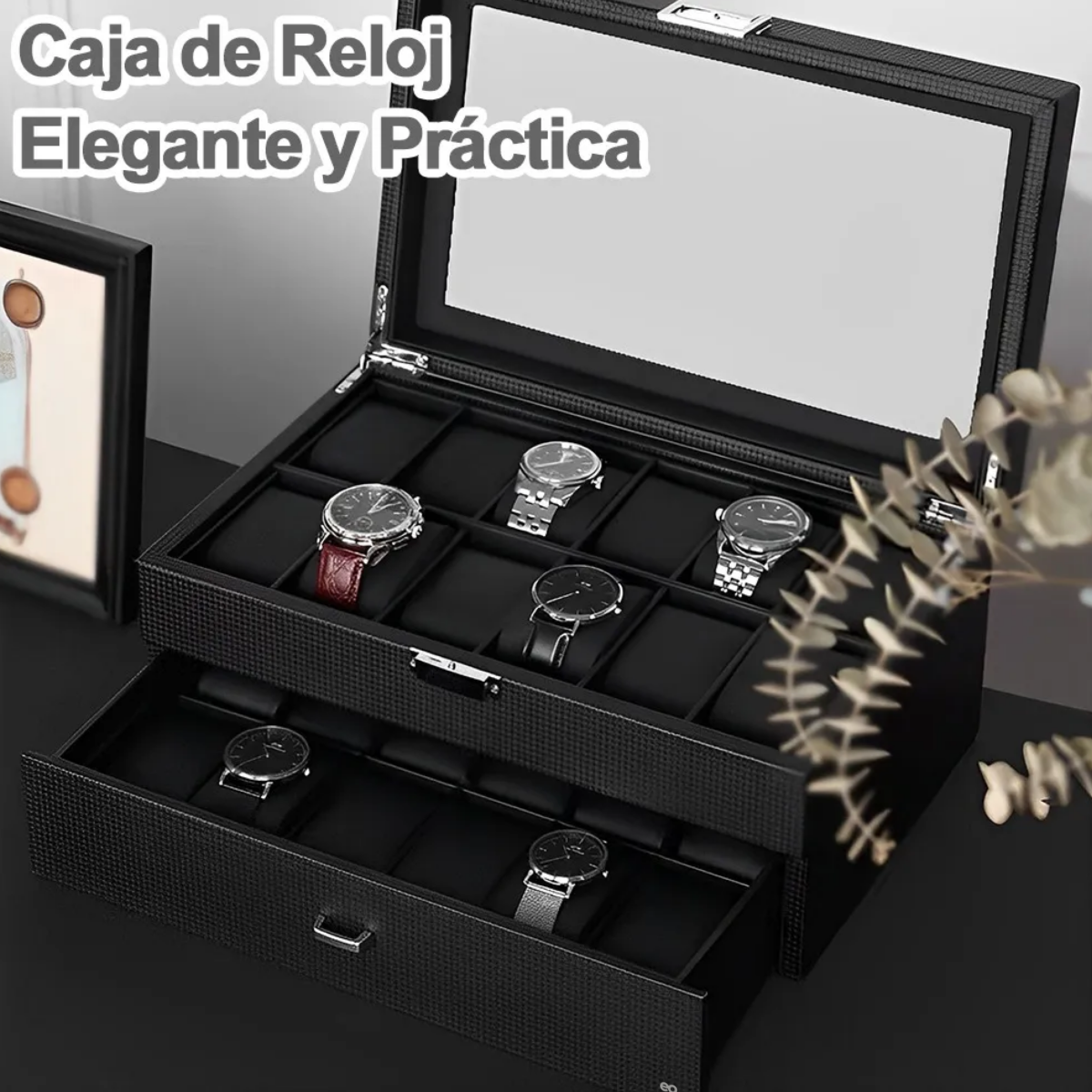 Foto 3 pulgar | Estuche Exhibidor Relojes Caja Organizador Reloj 24 Espacios Eo Safe Imports Esi-19061 Negro