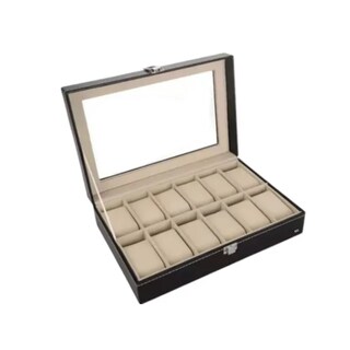 Foto 1 | Estuche Organizador Caja De Relojes Y Joyas Con 12 Espacios Eo Safe Imports Esi-19060 Negro