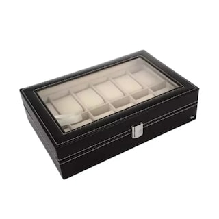 Foto 2 | Estuche Organizador Caja De Relojes Y Joyas Con 12 Espacios Eo Safe Imports Esi-19060 Negro