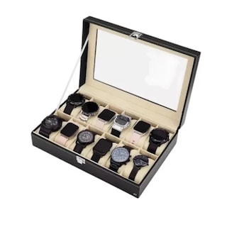 Foto 3 | Estuche Organizador Caja De Relojes Y Joyas Con 12 Espacios Eo Safe Imports Esi-19060 Negro