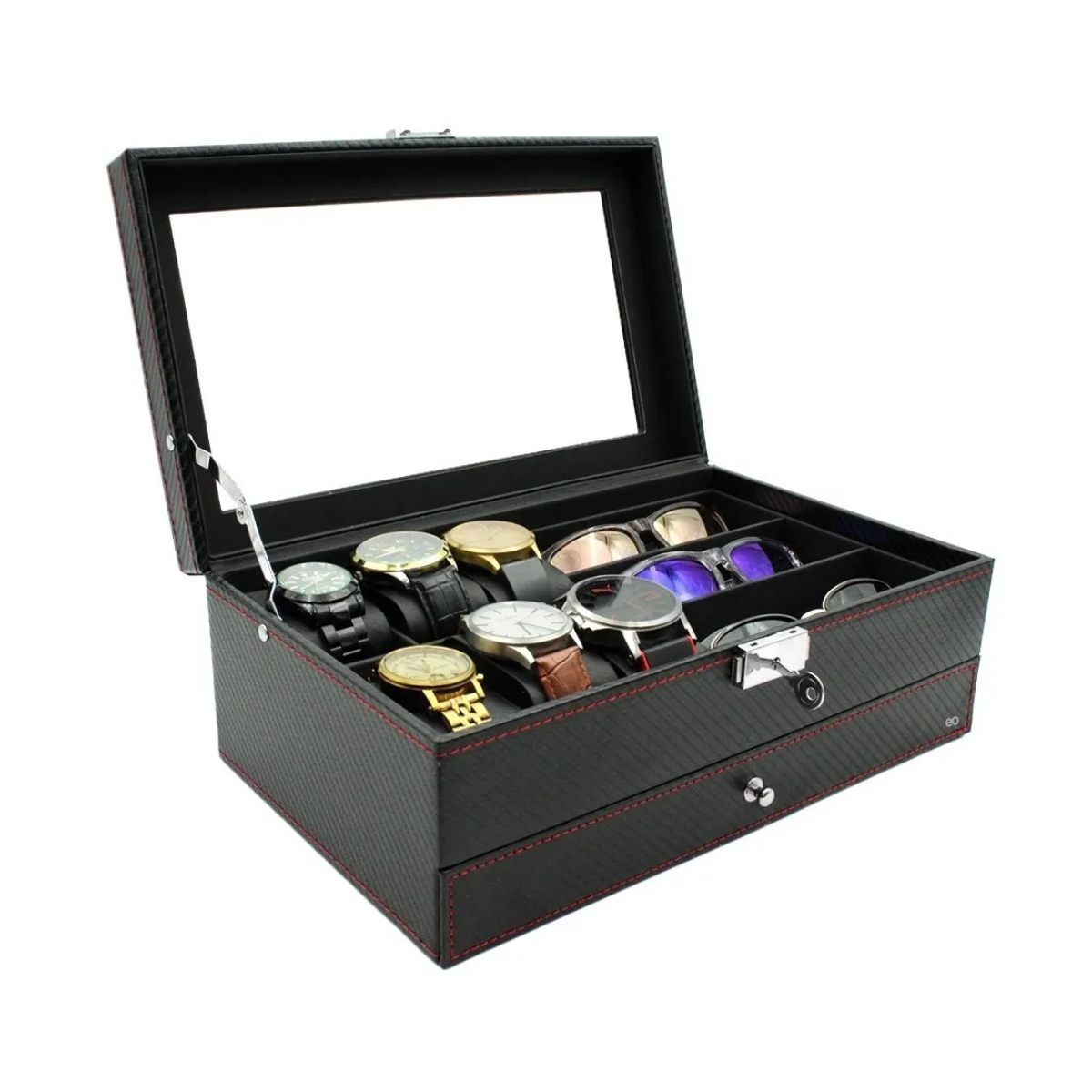 Foto 1 | Estuche Alhajero Organizador De Relojes Y Joyas Eo Safe Imports Esi-19059 Negro