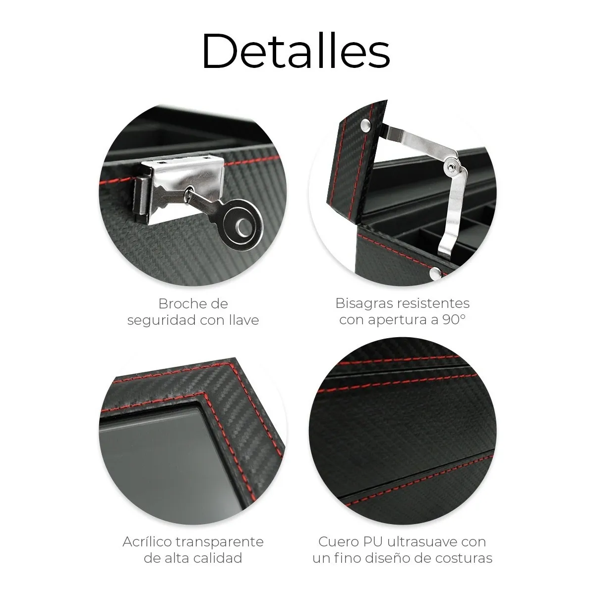 Foto 2 | Estuche Alhajero Organizador De Relojes Y Joyas Eo Safe Imports Esi-19059 Negro
