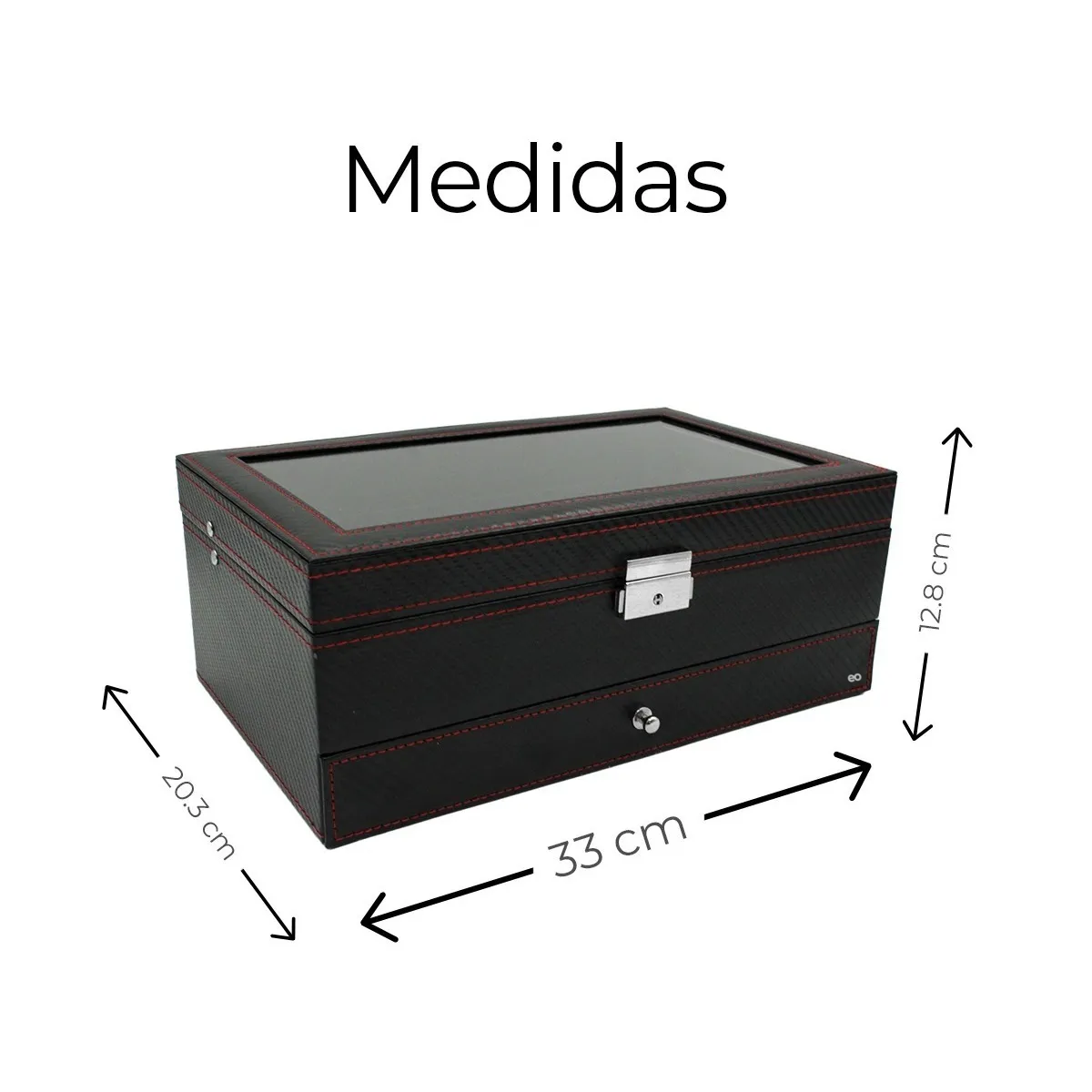 Foto 4 pulgar | Estuche Alhajero Organizador De Relojes Y Joyas Eo Safe Imports Esi-19059 Negro