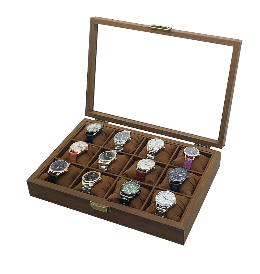 Foto 1 | Caja Para Relojes Y Alhajero Con 12 Compartimentos En Nogal