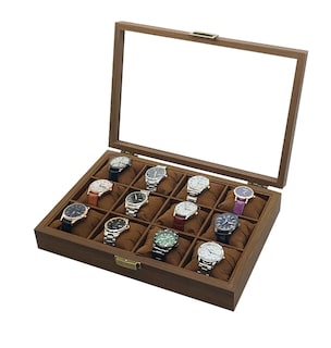 Foto 1 | Caja Para Relojes Y Alhajero Con 12 Compartimentos En Nogal