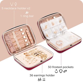 Foto 4 | Funda Organizadora De Joyas Procase, Grande, De Viaje Para Mujer, Vino - Venta Internacional.