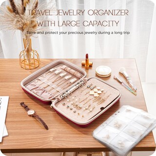 Foto 7 | Funda Organizadora De Joyas Procase, Grande, De Viaje Para Mujer, Vino - Venta Internacional.