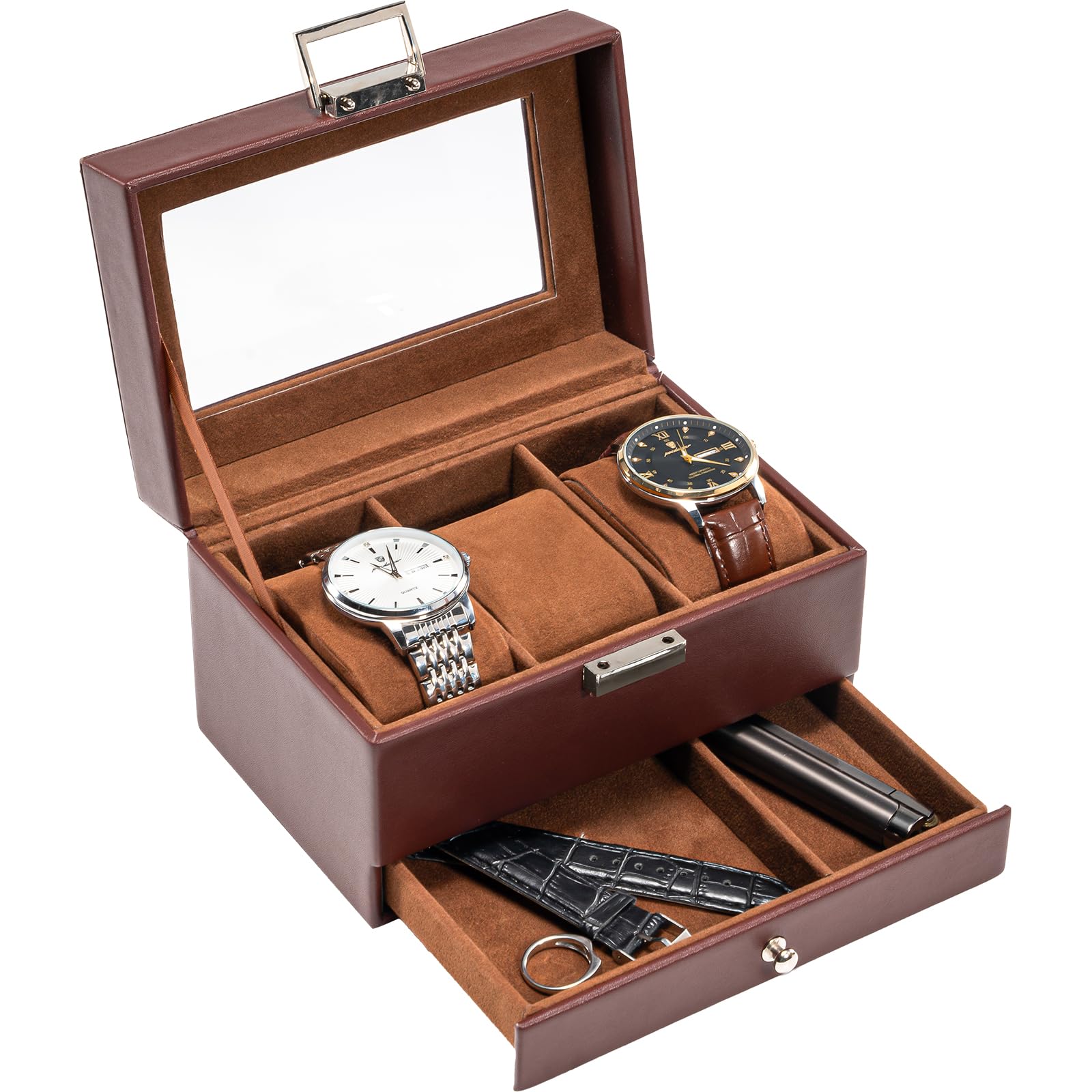 Foto 1 | Vitrina Watch Box Procase De 3 Ranuras Con Cajón Para Hombre - Venta Internacional.