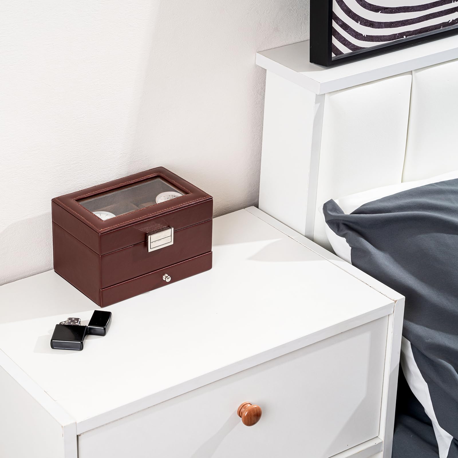 Foto 4 pulgar | Vitrina Watch Box Procase De 3 Ranuras Con Cajón Para Hombre - Venta Internacional.