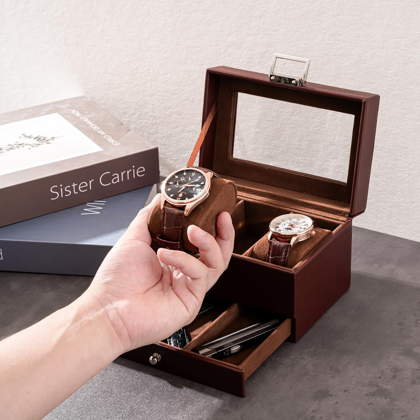 Foto 6 | Vitrina Watch Box Procase De 3 Ranuras Con Cajón Para Hombre - Venta Internacional.