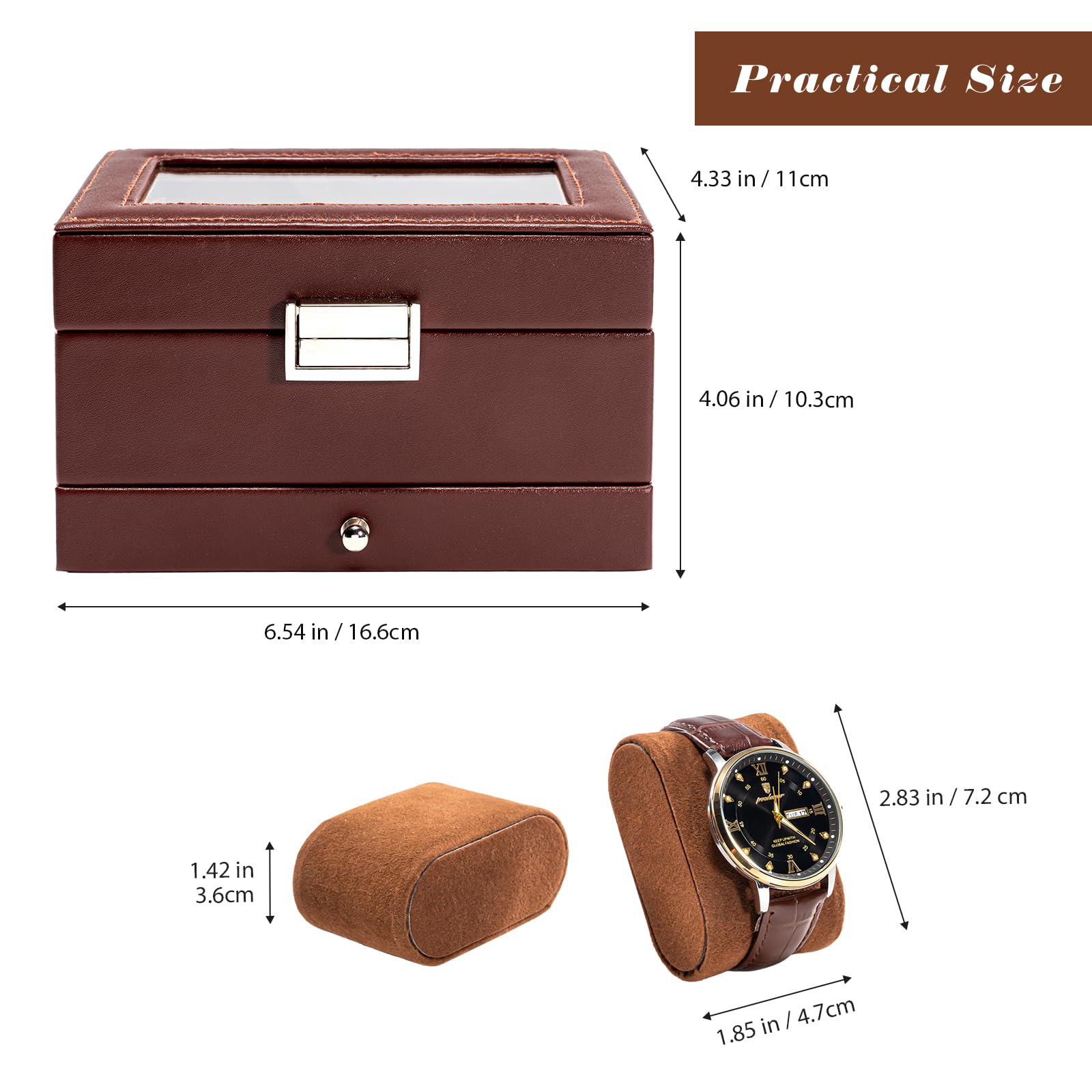 Foto 7 | Vitrina Watch Box Procase De 3 Ranuras Con Cajón Para Hombre - Venta Internacional.
