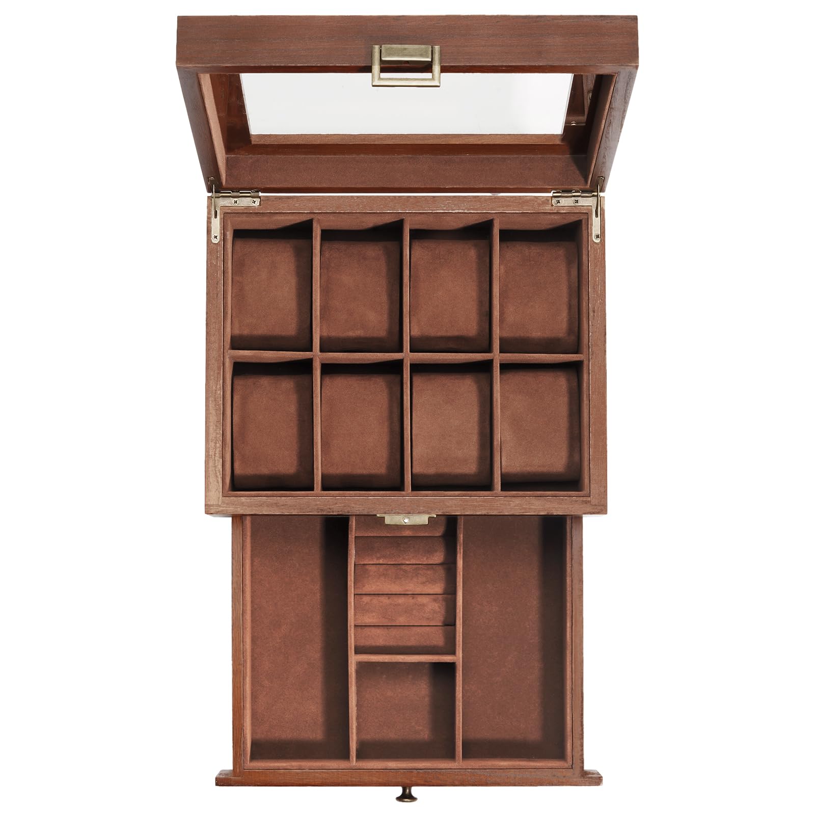 Foto 7 | Funda De Reloj Procase De Madera Con 8 Ranuras Y Cajón Para Hombre Y Mujer - Venta Internacional.
