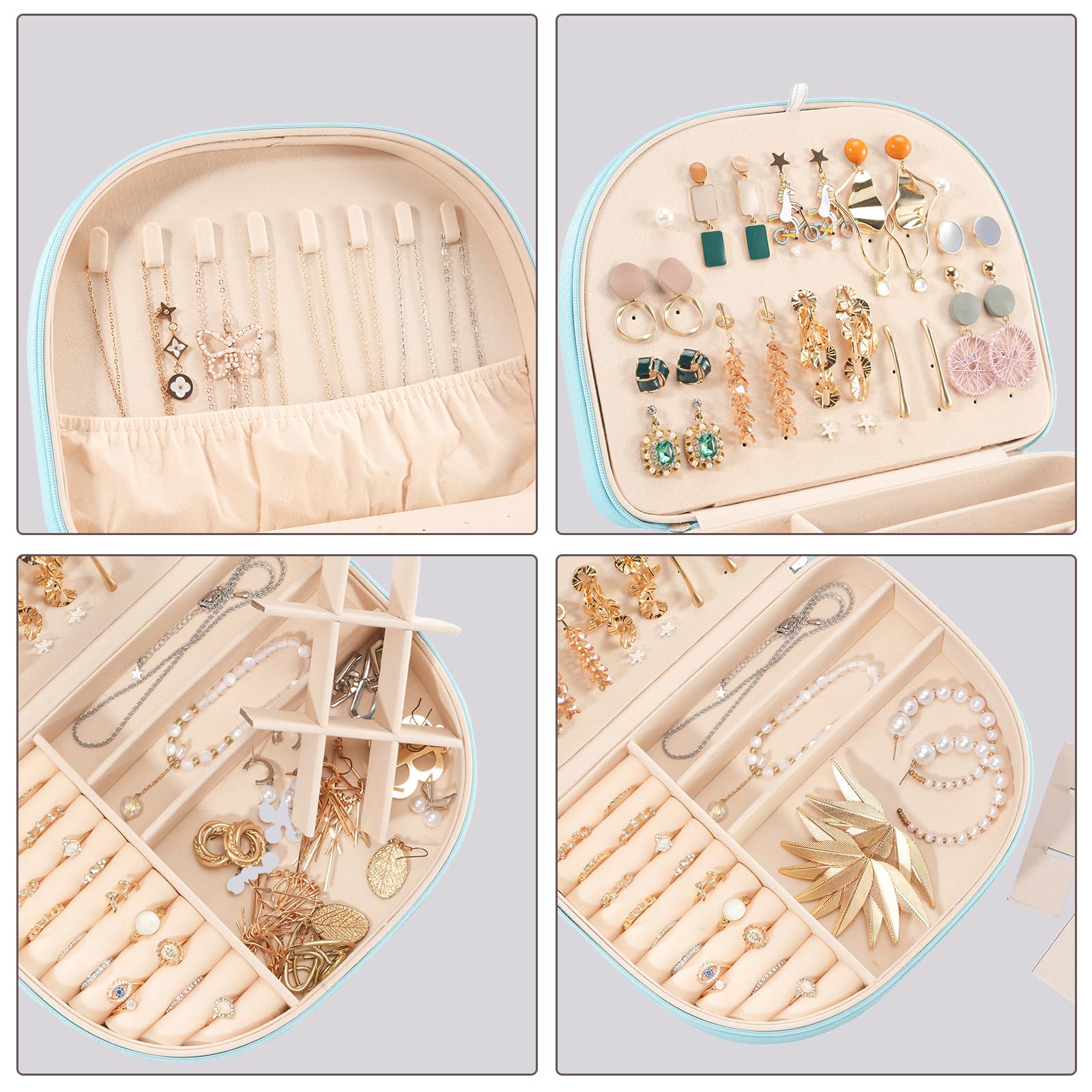 Foto 4 pulgar | Joyero Procase, Tamaño Viaje, Piel Sintética Con Forma De Concha Marina - Venta Internacional.
