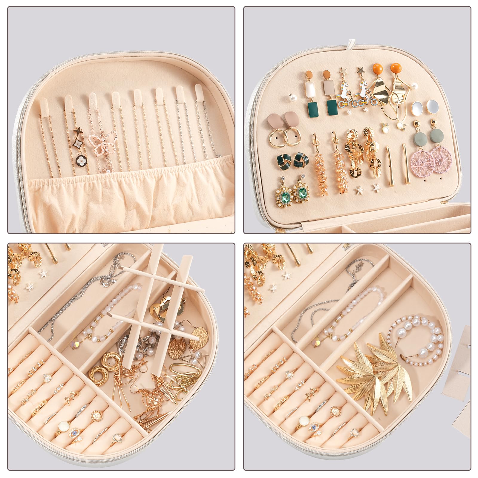 Foto 4 pulgar | Joyero Procase, Tamaño Viaje, Piel Sintética Con Forma De Concha Marina - Venta Internacional.