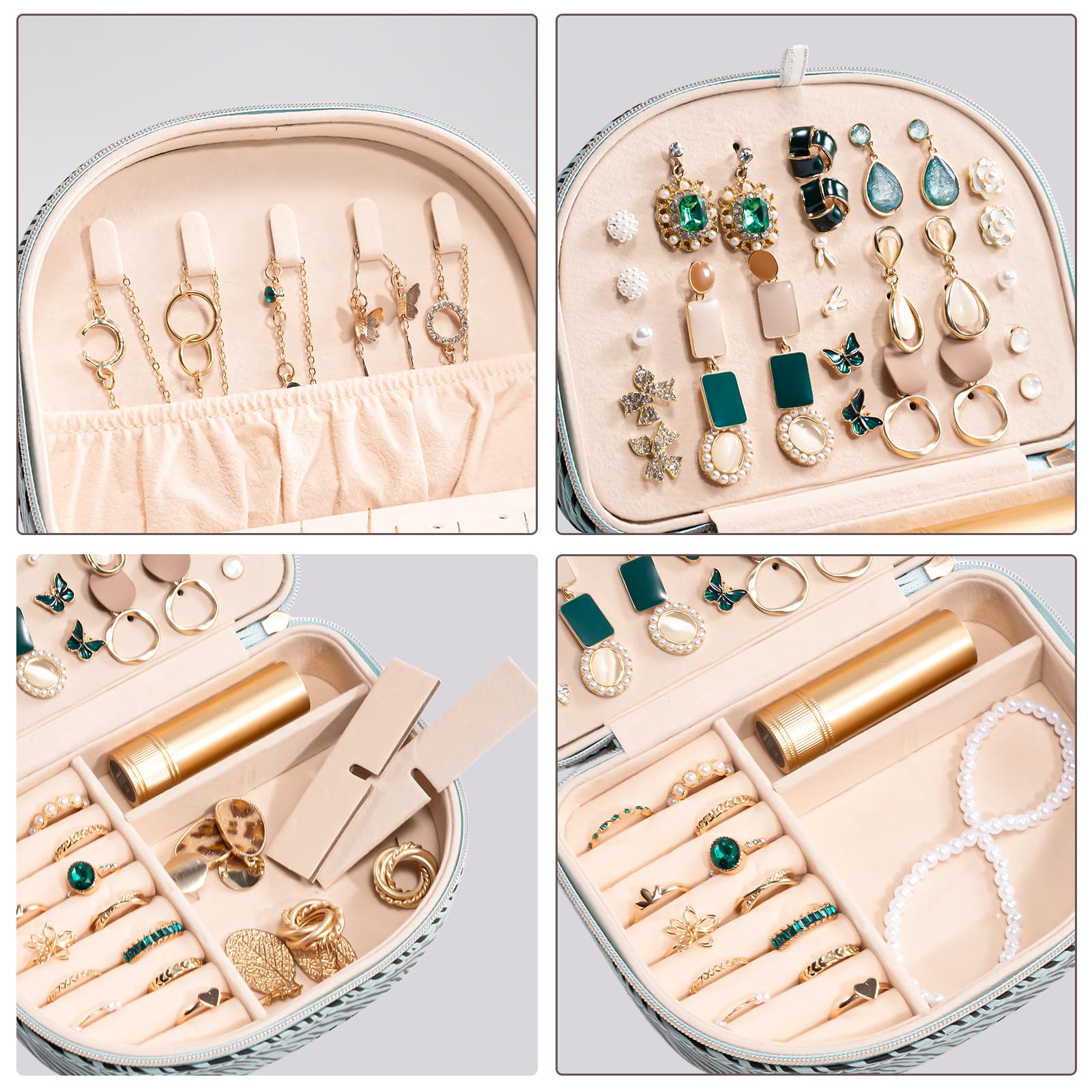 Foto 4 pulgar | Joyero Procase, Tamaño Viaje, Piel Sintética Con Forma De Concha Marina - Venta Internacional.