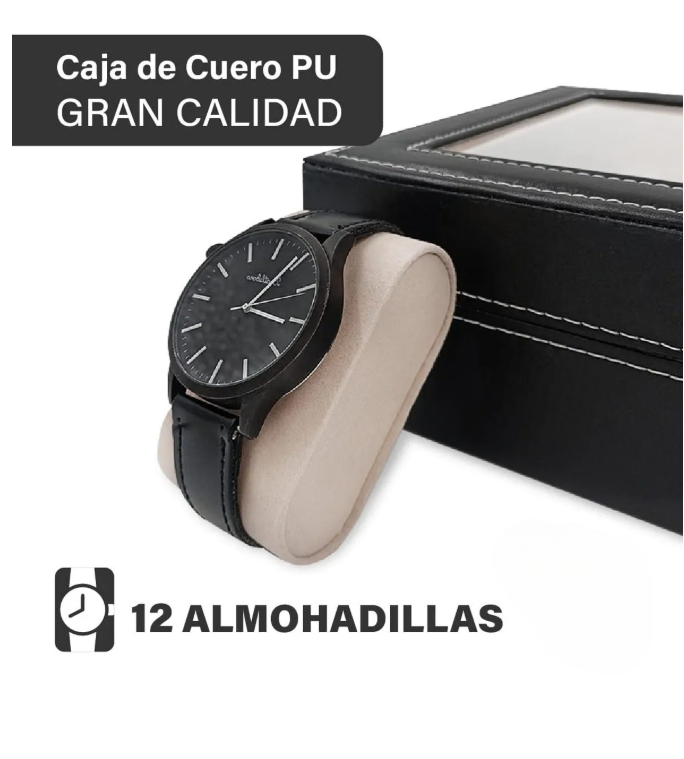 Foto 7 pulgar | Estuche Organizador de Relojes 12 Espacios