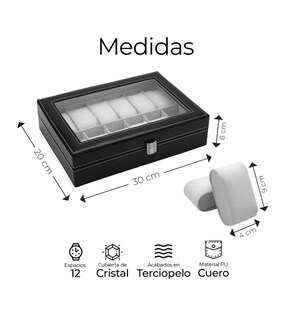 Foto 2 | Estuche Organizador de Relojes 12 Espacios