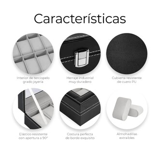Foto 3 | Estuche Organizador de Relojes 12 Espacios