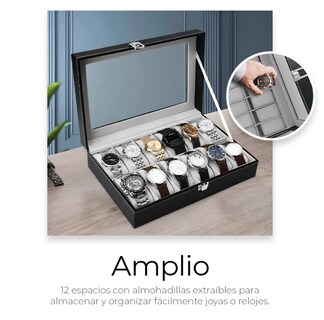 Foto 4 | Estuche Organizador de Relojes 12 Espacios