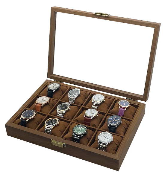 Foto 2 pulgar | Caja Xtellar Para Relojes Y Alhajero Con 12 Compartimentos En Nogal